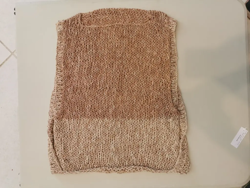 CHALECO ALPACA FLAME 52% Tanguis cotton 48% Alpaca nm 3.9 MIX WHIT AND PINK